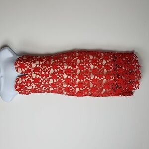 Forever 21 Contemporary Size Small Red Crochet Strapless Dress